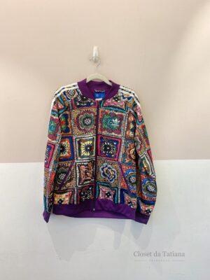 Bomber Roxa Estampada Adidas + Farm | Tam: G