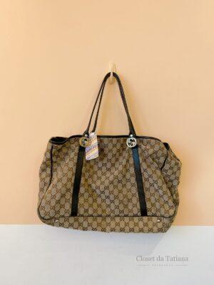 Bolsa Sacola Monogramada Gucci