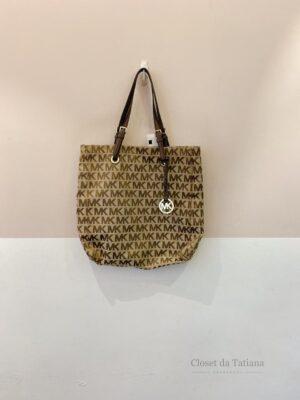 Bolsa Mk Original Monograma Bege Michael Kors