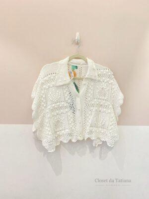 Cropped Tricot Branco Farm | Tam: G