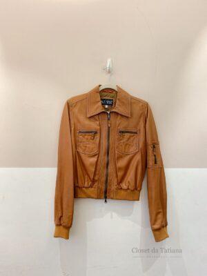 Jaqueta Caramelo Couro Armani Jeans | Tam: P