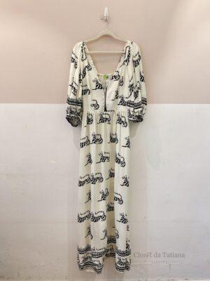 Vestido Longo P&B Tigres Farm | Tam: G