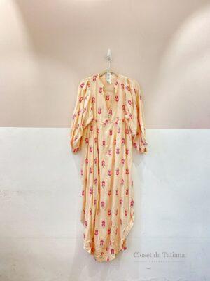 Vestido Midi Bordado Rosê Maria Filó | Tam: GG