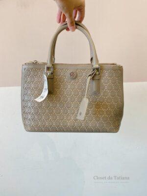 Bolsa Couro Cinza Tory Burch
