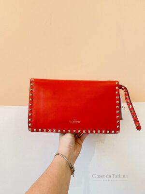 Clutch Vermelha Spikes Valentino