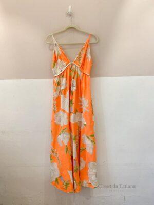 Vestido Midi Laranja Floral Farm | Tam: M