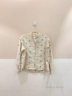 Camisa Bege Bordada Onni | Tam: M