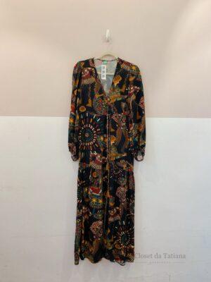 Vestido Midi Estampada Escura Farm | Tam: M
