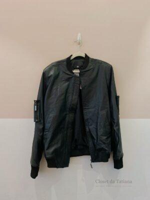 Jaqueta Oversized Couro Preta Kor Collection | Tam: 36