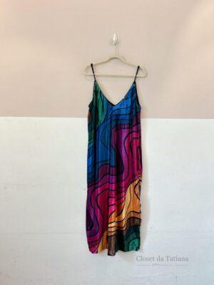 Vestido Midi Veludo Onda Farm | Tam: M