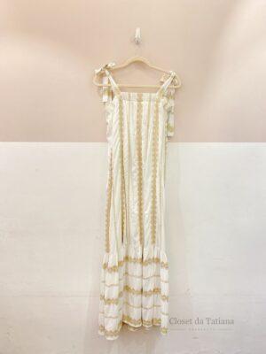 Vestido Midi Branco Bordado Ideologic | Tam: G