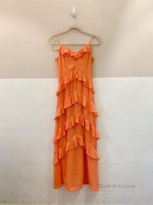 Vestido Longo Coral Babados Dress & Go | Tam: 38