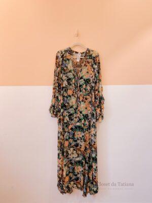 Vestido Preto Estampa Escura Animale | Tam: 44