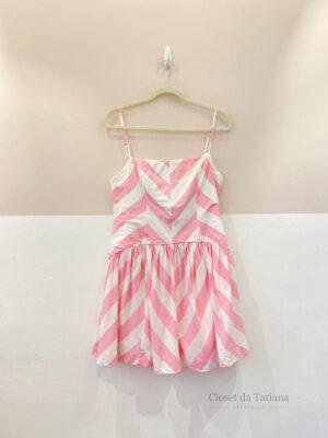 Vestido Curto Listrado Rosa Farm | Tam: M