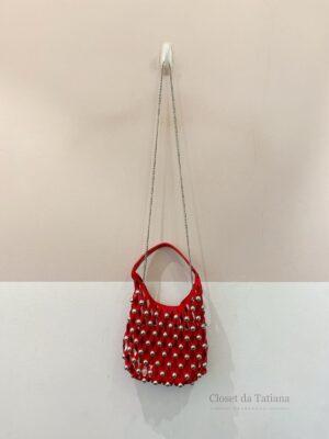 Bolsinha Vermelha Tachas Zara