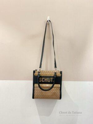 Bolsa Palha Detalhes Pretos Schutz