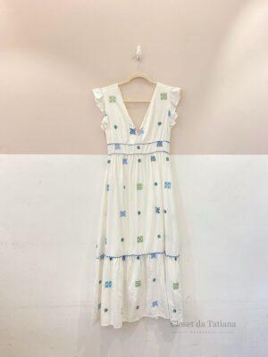 Vestido Off White Bordado Manu Manu | Tam: 38