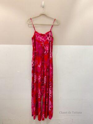 Macacão Rosa Estampado Farm | Tam: G
