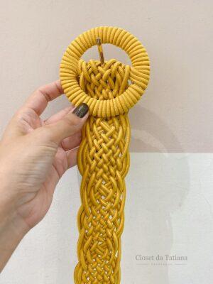 Cinto Corda Amarelo Zara 90Cm