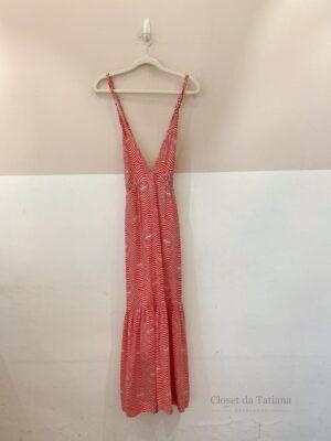 Vestido Midi Listrado Vermelho Totem | Tam: G