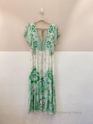 Vestido Estampa Verde Farm | Tam: M