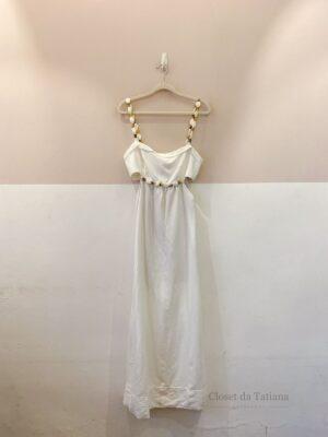 Vestido Midi Branco Recorte Vix | Tam: M