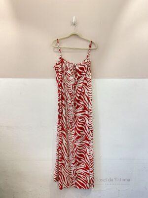 Vestido Midi Estampado Vermelho Maria Filó | Tam: GG