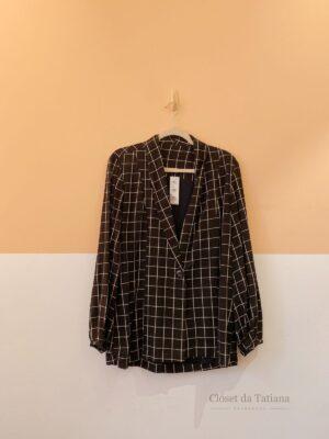 Blazer Preto Grid Dress To | Tam: M