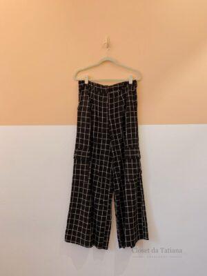 Calça Preta Grid Dress To | Tam: 42