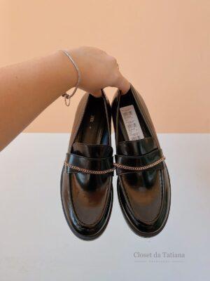Mocassim Preto Corrente Zara | Tam: 38