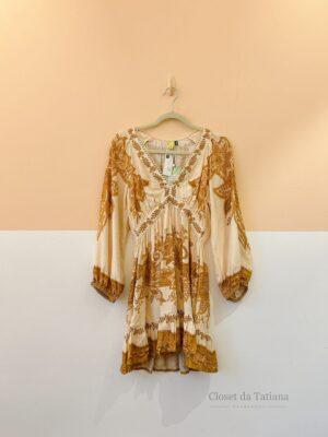 Vestido Curto Estampa Mangas Farm | Tam: P