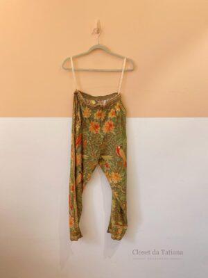 Calça Verde Estampada Fios Farm | Tam: P