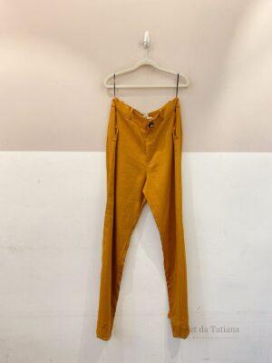 Calça Marrom Botão Bordado Pitta | Tam: M