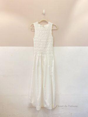 Vestido Midi Off White Busto Panô | Tam: M