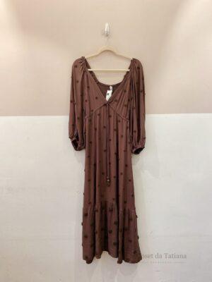 Vestido Midi Marrom Poás Renner | Tam: P