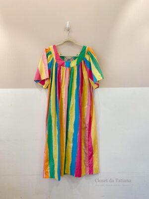 Vestido Midi Listrado Farm | Tam: P