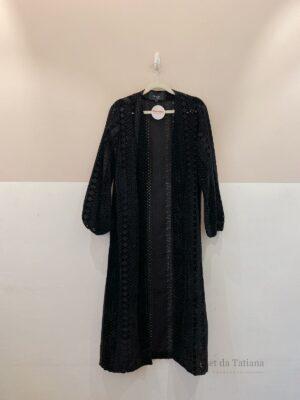 Kimono Preto Laise Veludo Mixed | Tam: 34
