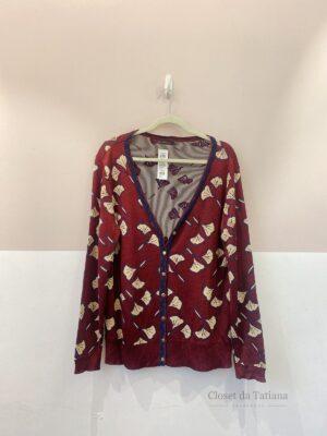 Cardigan Vinho Flores Maria Filó | Tam: G