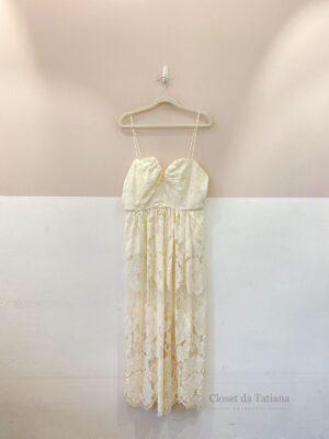 Vestido Midi Renda Off White Animale | Tam: 42