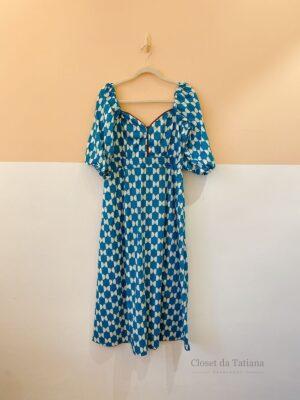 Vestido Estampado Azul Renner | Tam: G