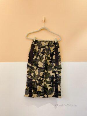 Saia Midi Estampa Camuflada Nv | Tam: 36