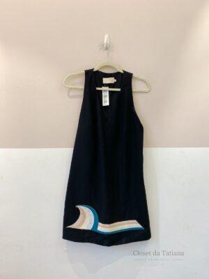 Vestido Curto Preto Estampa Cris Barros | Tam: 36