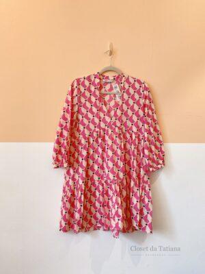 Vestido Curto Estampa Rosa Zara | Tam: P