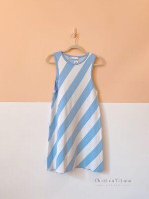 Vestido Tricot Listrado Azul Mango | Tam: M