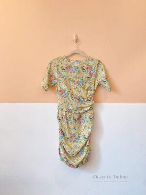 Vestido Malha Canelado Florido Cris Barros | Tam: M