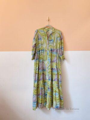 Vestido Estampado Verde Farm | Tam: P