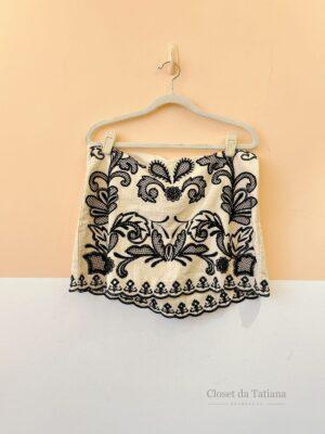 Saia Curta Off Bordados Zara | Tam: M