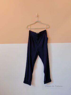 Calça Azul Textura Cris Barros | Tam: 36