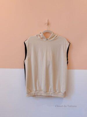Blusa Moletom Bege Costas Preta Dress To | Tam: M