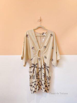 Vestido Curto Bege Bordados Dress To | Tam: M